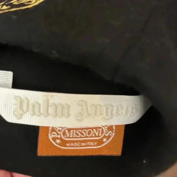 NWT PALM ANGELS X MISSONI HERITAGE BEANIE Black Yellow - Picture 7 of 8